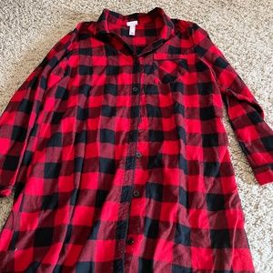 Buffalo plaid flannel night shirt or robe